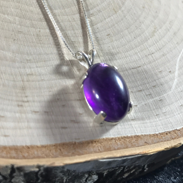 Minimalist Amethyst Gemstone Necklace - Image 2