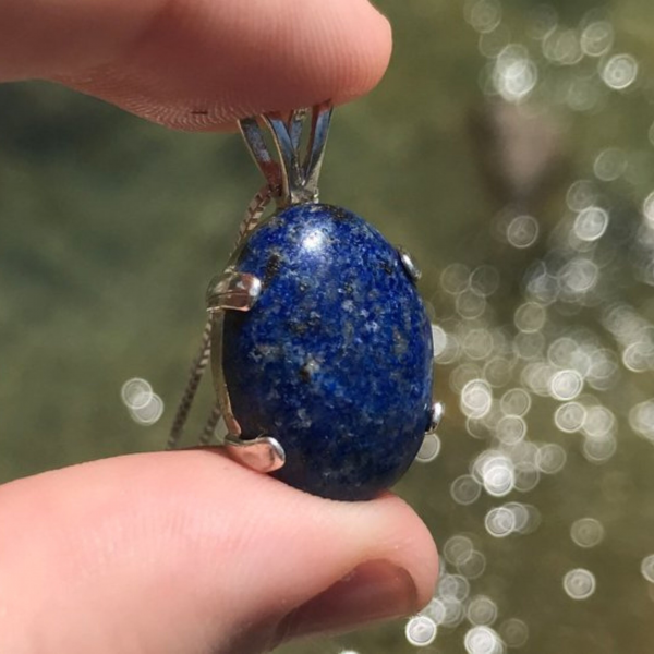 Silver Lapis Lazuli Gemstone Necklace - Image 2