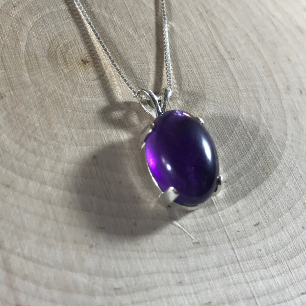 Minimalist Amethyst Gemstone Necklace - Image 3