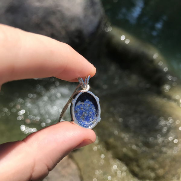 Silver Lapis Lazuli Gemstone Necklace - Image 4