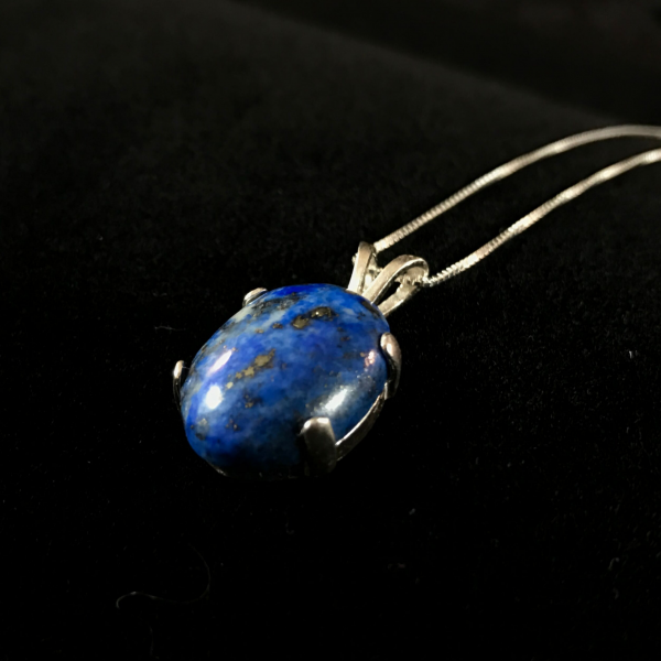 Silver Lapis Lazuli Gemstone Necklace - Image 5