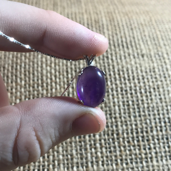 Minimalist Amethyst Gemstone Necklace - Image 6