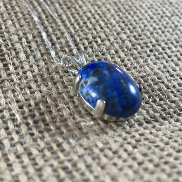 Silver Lapis Lazuli Gemstone Necklace - Image 6
