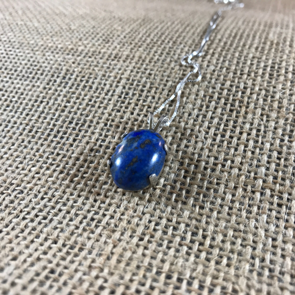 Silver Lapis Lazuli Gemstone Necklace - Image 7