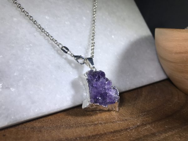 Druzy Amethyst Necklace - Image 6