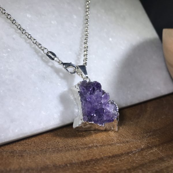 Druzy Amethyst Necklace - Image 7
