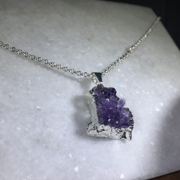 Druzy Amethyst Necklace - Image 8