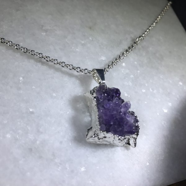Druzy Amethyst Necklace - Image 10