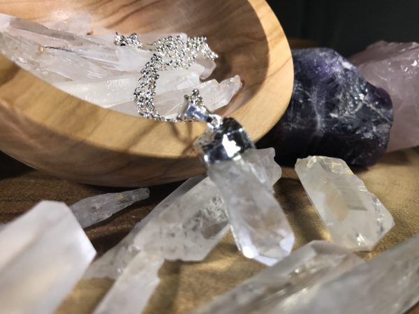 Raw Crystal Quartz Gemstone Necklace - Image 5