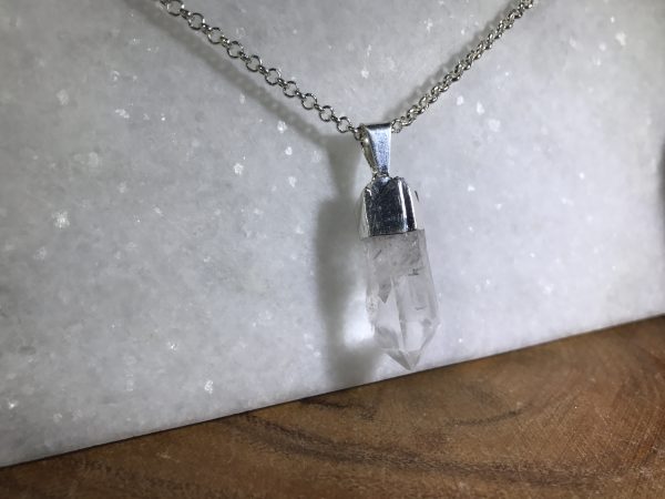 Raw Crystal Quartz Gemstone Necklace - Image 11