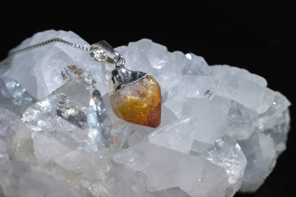 Raw Crystal Citrine Pendant - Image 8
