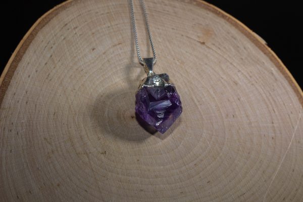 Raw Crystal Amethyst Pendant - Image 2