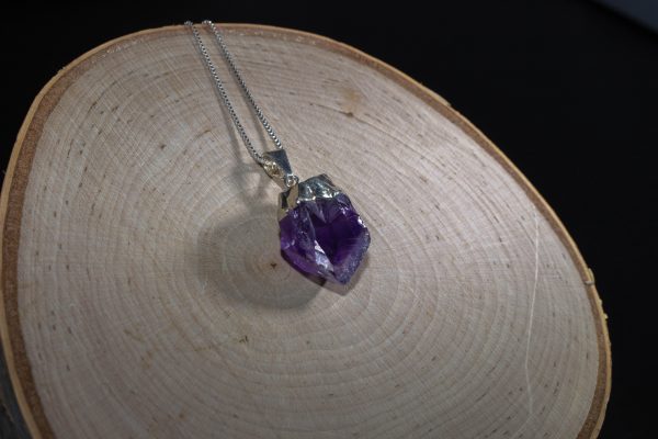 Raw Crystal Amethyst Pendant - Image 3