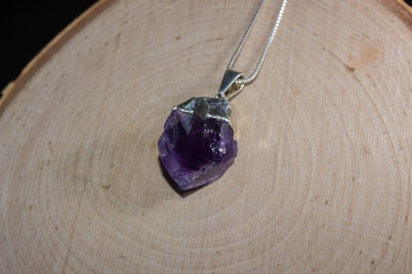 Raw Crystal Amethyst Pendant - Image 6