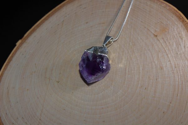 Raw Crystal Amethyst Pendant - Image 7
