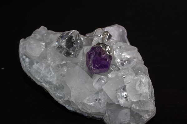 Raw Crystal Amethyst Pendant - Image 9