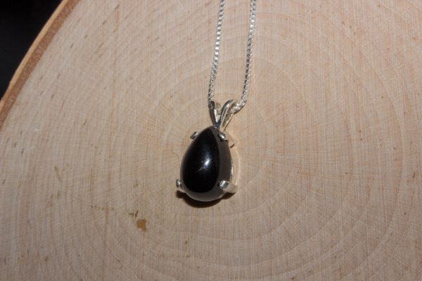 Delicate Teardrop Black Onyx Necklace - Image 7