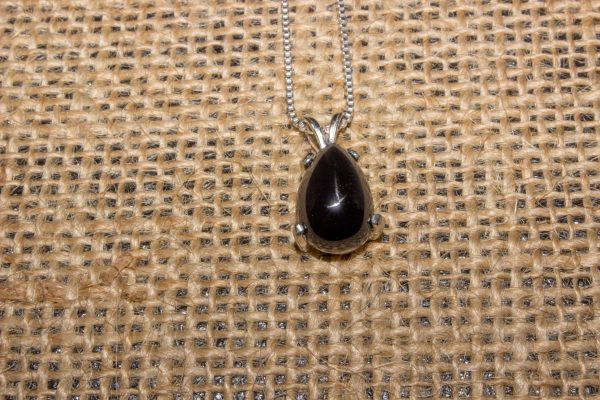 Delicate Teardrop Black Onyx Necklace - Image 9