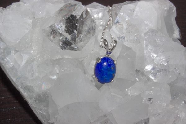 Dainty Lapis Lazuli Silver Necklace - Image 2
