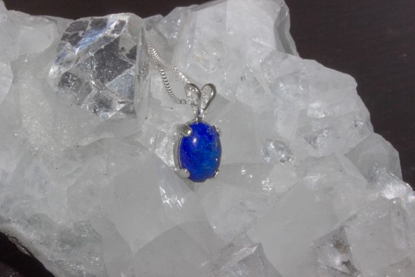 Dainty Lapis Lazuli Silver Necklace - Image 3