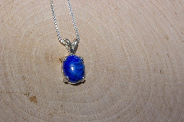 Dainty Lapis Lazuli Silver Necklace - Image 6