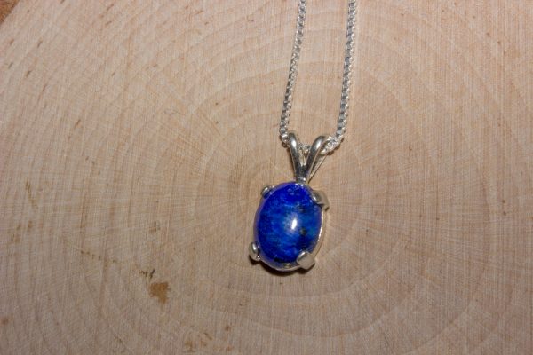Dainty Lapis Lazuli Silver Necklace - Image 7