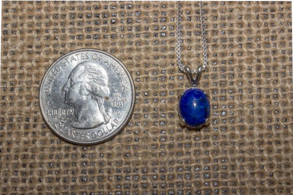 Dainty Lapis Lazuli Silver Necklace - Image 8