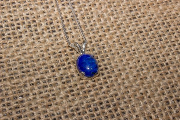 Dainty Lapis Lazuli Silver Necklace - Image 9
