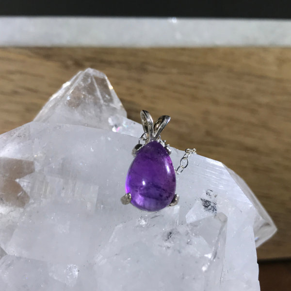 Teardrop Amethyst Gemstone Pendant - Image 8