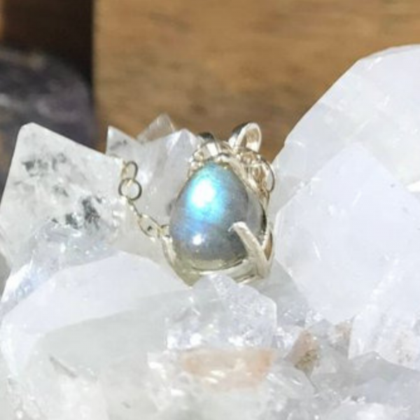 Delicate Teardrop Labradorite Pendant - Image 8