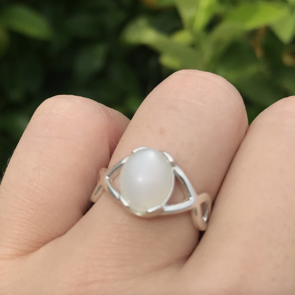 Dainty White Moonstone Gemstone Ring - Image 8