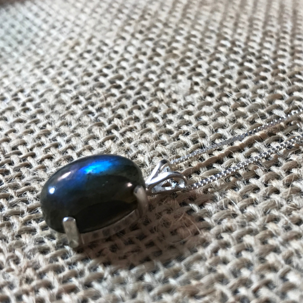 Minimalist Labradorite Gemstone Necklace - Image 9