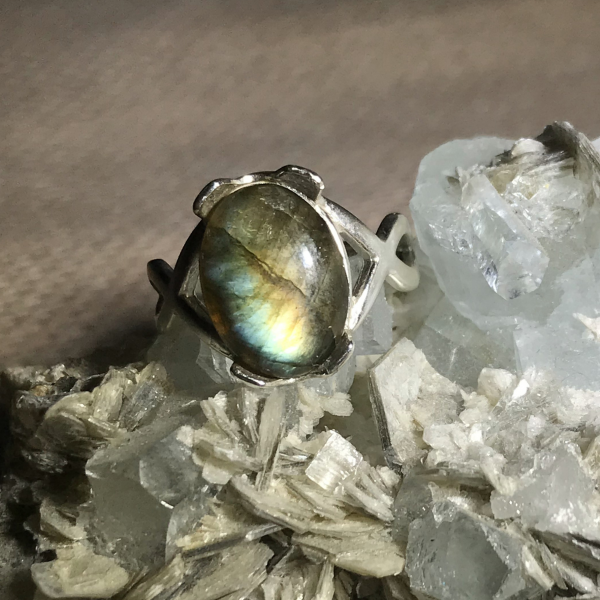 Simple Labradorite Gemstone Ring - Image 10