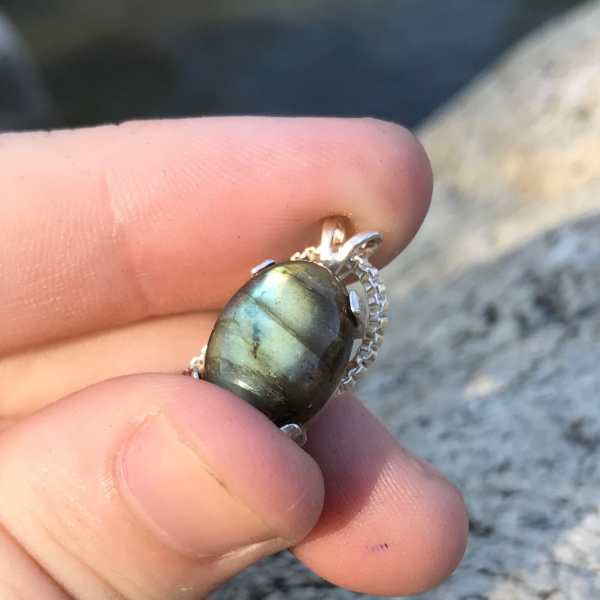 Minimalist Labradorite Gemstone Necklace