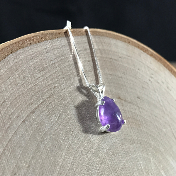 Delicate Teardrop Amethyst Necklace - Image 6