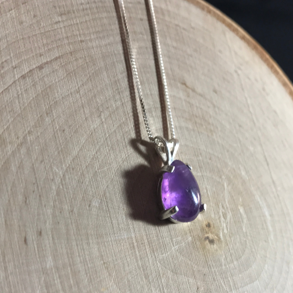 Delicate Teardrop Amethyst Necklace