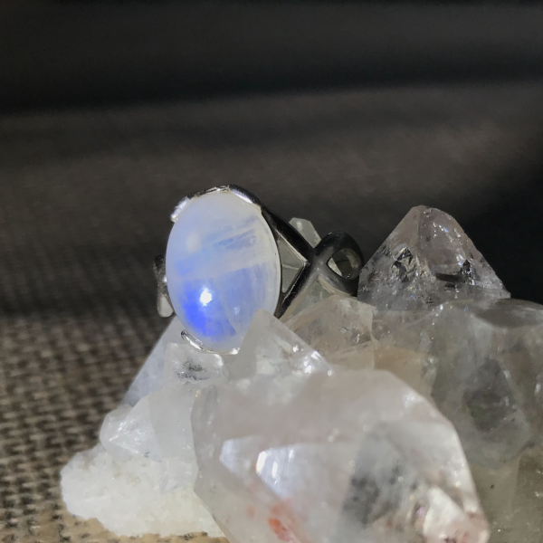 Rainbow Moonstone Statement Ring - Image 2