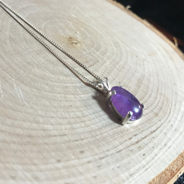 Delicate Teardrop Amethyst Necklace - Image 8