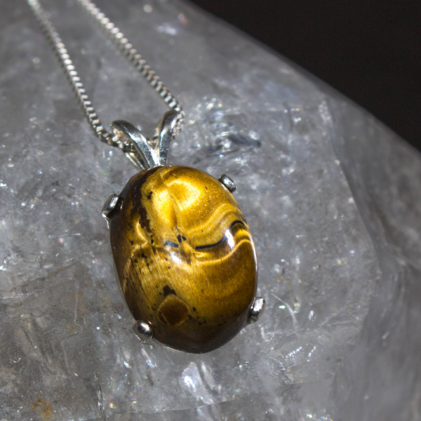 Dainty Tiger Eye Gemstone Necklace - Image 2