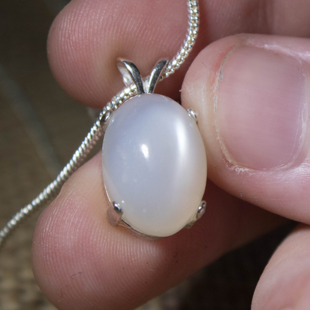 Simple White Moonstone Gemstone Necklace