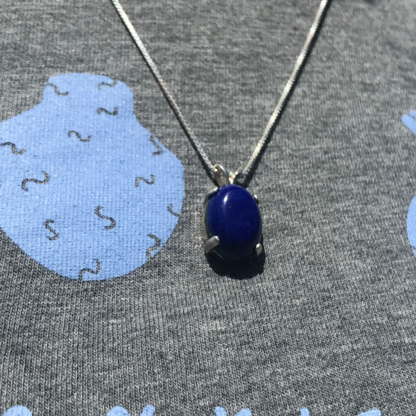 Simple Lapis Lazuli Pendant Necklace - Image 3