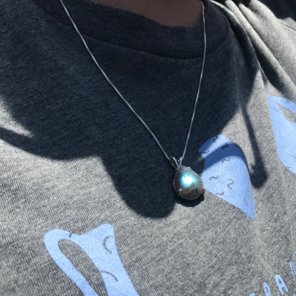 Teardrop Labradorite Gemstone Pendant - Image 3