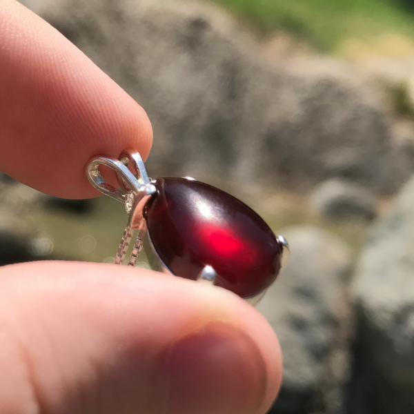 Hessonite Garnet Gemstone Pendant - Image 2