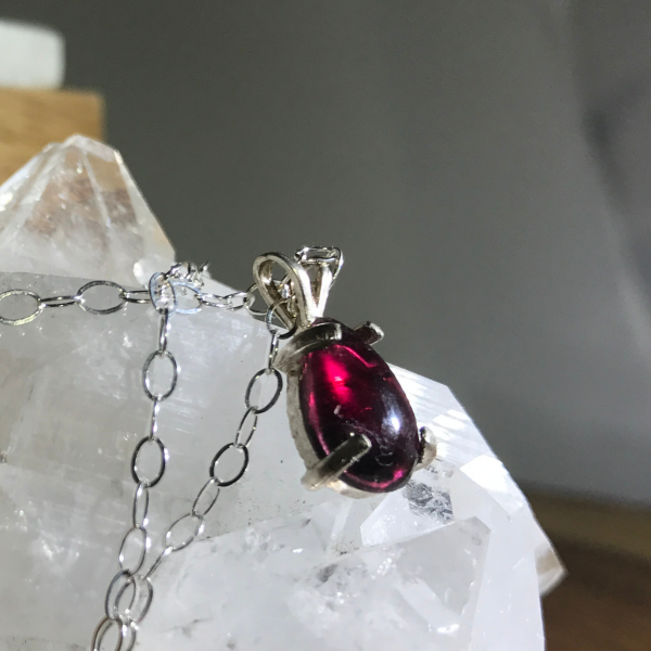 Delicate Teardrop Garnet Necklace - Image 6