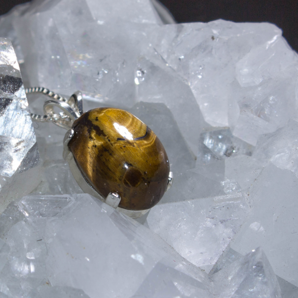 Dainty Tiger Eye Gemstone Necklace - Image 3