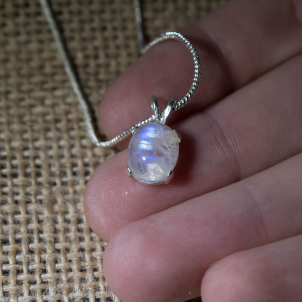 Dainty Rainbow Moonstone Gemstone Pendant - Image 6
