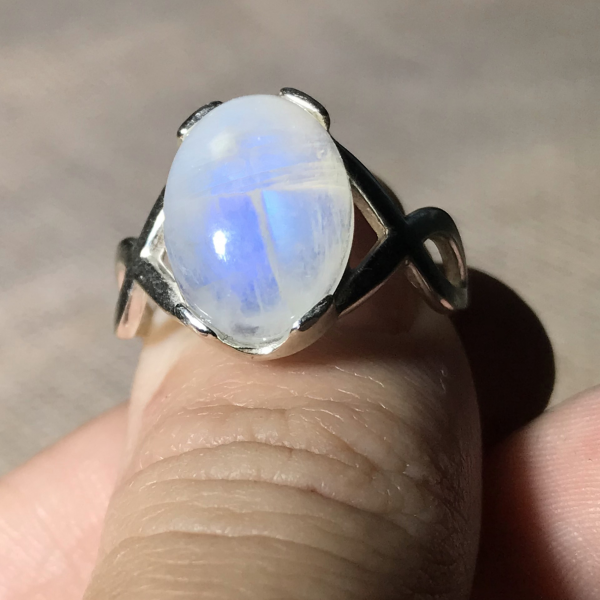 Rainbow Moonstone Statement Ring - Image 4
