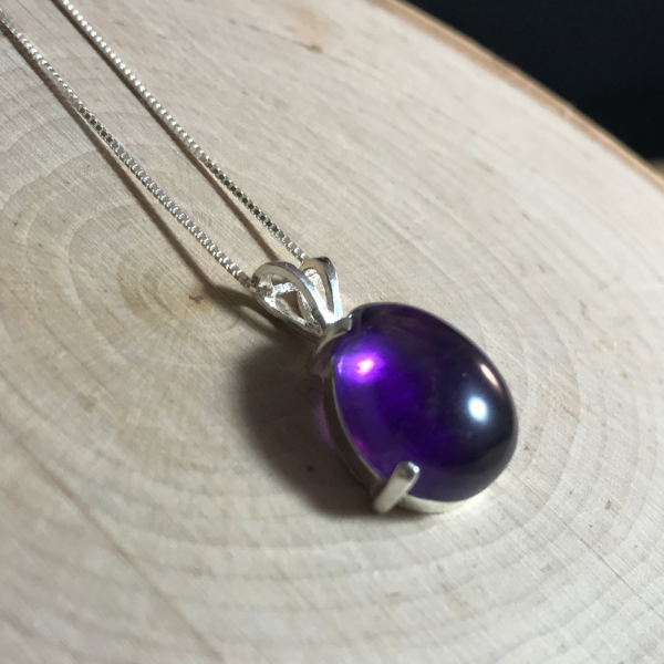 Teardrop Amethyst Gemstone Pendant - Image 4