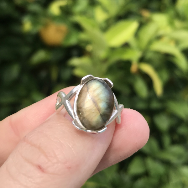 Simple Labradorite Gemstone Ring