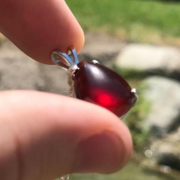 Hessonite Garnet Gemstone Pendant - Image 3